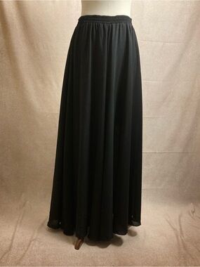 Classic Black Maxi Skirt - Women's Flowing Full-Length Skirt